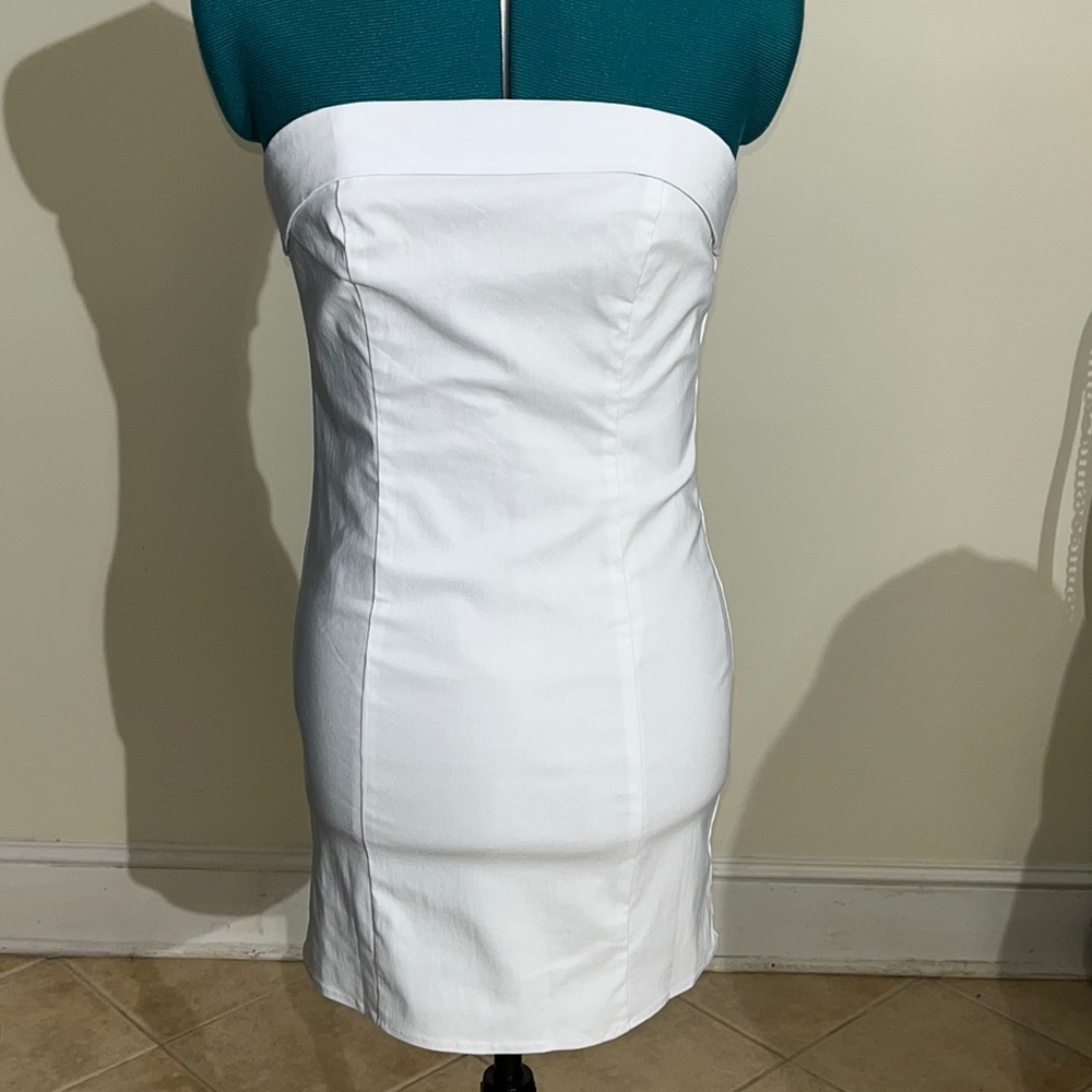 NWT: Glassons strapless, white, mini bodycon - Picture 1 of 12
